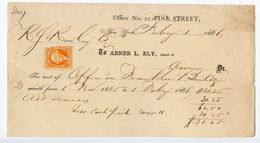 United States 1866 Rental Receipt New York, NY W/ Scott R15c - Fiscaux