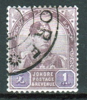 Malaysia Johore Sultan Aboubakar 1891 One Cent Dull Purple And Mauve. - Johore