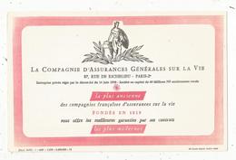 Buvard , La Compagnie D'assurances Générales Sur La Vie , Paris , Fondée En 1819, Frais Fr 1.45 E - Other & Unclassified