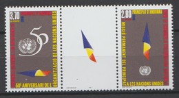 Andorre 1995 : N°465A - "Organisation Des Nations Unies (triptyque Se-tenant)"  - Neuf ** - - Unused Stamps