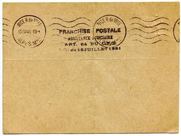 France 1948 Franchise Postale Card, Nice - Assistance Judiciaire - Lettres & Documents