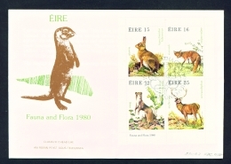 IRELAND  -  1980  Flora And Fauna  Miniature Sheet On FDC - FDC