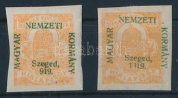 * Szeged 1919 2 Db Hírlapbélyeg Hiányos évszámmal Bodor Vizsgálójellel - Sonstige & Ohne Zuordnung