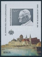 ** 1991 II.János Pál Pápa Magyarországi Látogatása Vágott Blokk (6.500) - Sonstige & Ohne Zuordnung