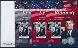 ** 2017 John F. Kennedy Születésének 100. évfordulója 4 Db-os Emlékív Garnitúra Azonos Sorszámmal (005) - Sonstige & Ohne Zuordnung