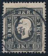 O 1858 3kr II. Fekete ,,ERLAU' - Other & Unclassified