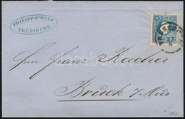 1860 15kr II. Levélen ,,PRESSBURG' - ,,B:H:BRUCK A/m' - Other & Unclassified