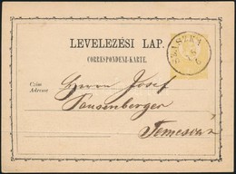1871 2kr Díjjegyes Levelez?lap / PS-card 'SZASZKA' - Temesvár - Sonstige & Ohne Zuordnung