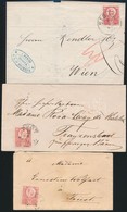 1871-1874 3 Db Levél Réznyomat 5kr Bérmentesítéssel / 3 Covers With 5kr Mi 10 Stamps 'SISAK', 'PEST', 'SZAKUL' - Sonstige & Ohne Zuordnung