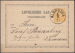 1871 Díjjegyes Levelez?lap / PS-card 'KLOPODIA' - Temesvár - Sonstige & Ohne Zuordnung