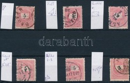 O 1889 6 Db 5kr Klf Lemezhibákkal, Vésésjavítással (550 P) / 6 Stamps With Plate Varieties And Retouches - Autres & Non Classés