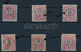 O 1889 6 Db 15kr Klf Lemezhibákkal (380 P) / 6 Stamps With Plate Varieties - Otros & Sin Clasificación