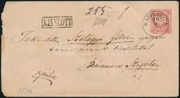 1876 5kr Boríték 10kr Hátoldali Kiegészítéssel ,,H.SZOBOSZLÓ' - Andere & Zonder Classificatie