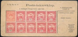 ~1900 Posta Takaréklap 9 X 10f Turul Bélyeggel - Otros & Sin Clasificación