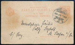 1904 Díjjegyes Zárt Levelez?lap Zágrábból - Other & Unclassified
