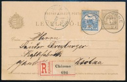1912 Ajánlott Díjjegyes Levelez?lap 25f Díjkiegészítéssel / Registered PS-card With Additional Franking 'CHIZSNE' - Zsol - Autres & Non Classés