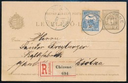 1912 Ajánlott Díjjegyes Levelez?lap 25f Díjkiegészítéssel / Registered PS-card With Additional Franking 'CHIZSNE' - Zsol - Andere & Zonder Classificatie