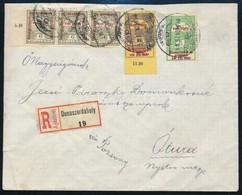 1915 Ajánlott Levél 5 Bélyeges Bérmentesítéssel / Registered Cover With 5 Stamps Franking 'DUNASZERDAHELY' - Ótura - Autres & Non Classés