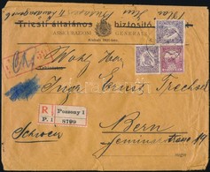 1917 Ajánlott Levél Pozsonyból Bernbe, Feldkirchi Cenzúrával / Censored Registered Cover - Autres & Non Classés