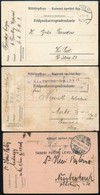 1915 3 Db El?nyomott Kórházas Tábori Posta Levelez?lap / 3 Field Postcards From Field Hospitals - Autres & Non Classés