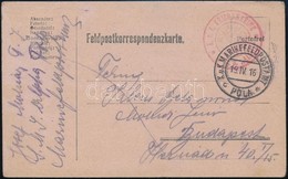 1916 Tábori Posta Levelez?lap / Field Postcard 'K.U.K. KRIEGSMARINE S.M.S. ALPHA' - Andere & Zonder Classificatie