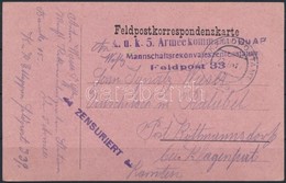 1917 Tábori Posta Levelez?lap / Field Postcard 'K.u.k. 5. Armeekommando Mannschaftsrekonvaleszentenstation' + 'FP 339' - Sonstige & Ohne Zuordnung