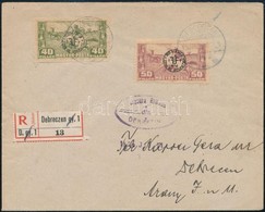 Debrecen II. 1919 Román Megszállás 40f, 50f Ajánlott Helyi Levélen Cenzúrával - Other & Unclassified