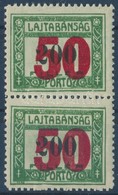 ** Nyugat-Magyarország VII. 1921 Portó 50f/200f Pár (40.000) / Mi P6 Pair. Signed: Bodor (alul Részleges Gumihiány / Mis - Autres & Non Classés
