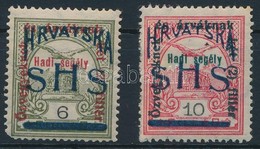 * SHS 1918 Hadisegély II. 6f és 10f Próbanyomatok Bodor Vizsgálójellel (hibásak / Damaged) - Autres & Non Classés