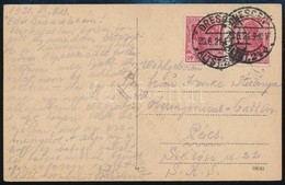 SHS 1921 Képeslap Németországból Pécsre Szigetvári Szerb Cenzúrával / Postcard From Germany To Pécs With Serbian Censors - Other & Unclassified