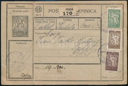 SHS 1921 Csomagszállító Magyar Ragjeggyel és Túlél? ,,ÓFUTAK' Bélyegzéssel, Jugoszláv Bélyegekkel Splitbe - Other & Unclassified