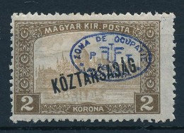 * Debrecen I. 1919 Parlament/Köztársaság 2K Kék Felülnyomással, Garancia Nélkül (**50.000) - Otros & Sin Clasificación