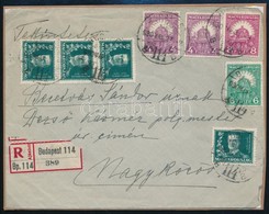 1930 Ajánlott Levél 8 Bélyeges Bérmentesítéssel Nagyk?rösre / Registered Cover With 8 Stamps Franking - Otros & Sin Clasificación