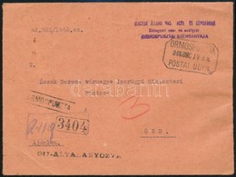 1945 (5. Díjszabás) Távolsági Ajánlott Levél Speciális Hosszú Bélyegz? + Postaügynökségi Bélyegz? 'ORMOSPUSZTA', Rajzolt - Otros & Sin Clasificación