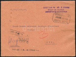 1945 (5. Díjszabás) Távolsági Ajánlott Levél Speciális Hosszú Bélyegz? + Postaügynökségi Bélyegz? 'ORMOSPUSZTA', Rajzolt - Other & Unclassified