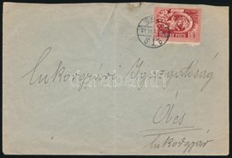 1951 Ötéves Terv 60f Alul Fogazatlan Bélyeg Levélen / Mi 1179 Imperforate Below, On Cover - Otros & Sin Clasificación