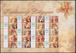 ** 2004 Karácsonyi Bélyegem (I.) - Angyalkák Promóciós Teljes ív Középen Kétszer Sorszám Nélkül, Hajtva (11.000) - Other & Unclassified