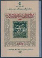 ** 1996/15 2 Db Millecentenárium Emlékív Színváltozatokban, Az Egyik Sorszámmal, 1997 A Magyar Bélyeggy?jtésért A Millec - Otros & Sin Clasificación