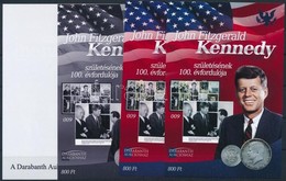 ** 2017 John F. Kennedy Születésének 100. évfordulója 4 Db-os Emlékív Garnitúra Azonos Sorszámmal (009) - Other & Unclassified