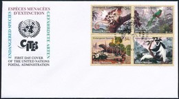 2001 Veszélyeztetett Fajok Négyestömb Mi 856-859 FDC-n - Sonstige & Ohne Zuordnung