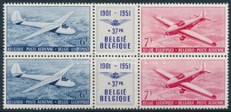 ** 1951 Belga Királyi Aero-Klub Mi 902-903 2 Sor összefüggésben - Altri & Non Classificati
