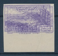 ** 1947 Vöröskereszt 75 Pia Mi 380 Vágott ívszéli Kett?snyomat, Vöröskereszt Nélkül / Imperforate Margin Piece With Doub - Otros & Sin Clasificación