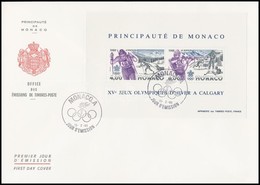 1988 Téli Olimpia  Blokk Mi 38 FDC-n - Sonstige & Ohne Zuordnung