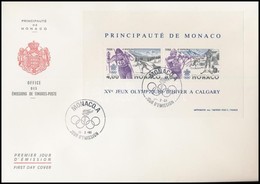 1988 Téli Olimpia  Blokk Mi 38 FDC-n - Otros & Sin Clasificación