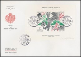 1990 Labdarúgó VB Blokk Mi 48 FDC-n - Other & Unclassified