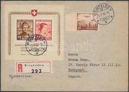 1941 Pro Juventute Blokk Mi 6 Ajánlott Levélen Budapestre / On Registered Cover To Hungary - Altri & Non Classificati