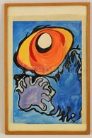 Bálint Jelzéssel: Kompzicio. Akvarell, Papír, üvegezett Keretben, 40×27 Cm - Sonstige & Ohne Zuordnung