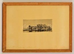 Boldizsár István (1897-1984): Ház A Vízparton, Rézkarc, Papír, Jelzett, üvegezett Fa Keretben, 10×22,5 Cm - Otros & Sin Clasificación