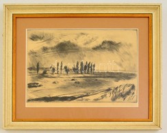 Iván Szilárd (1912-1988):Táj. Rézkarc, Papír, Jelzett, Kis Karcolással, üvegezett Keretben, 19×27 Cm - Other & Unclassified