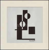 Kassák Lajos (1887-1967): Kompozíció. Szitanyomat, Papír, Jelzett A Nyomaton, 22×22 Cm - Other & Unclassified